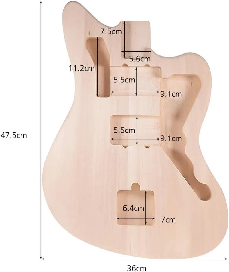 MZB-T DIY Electric Guitar Body - Unfinished Basswood Barrel Blank