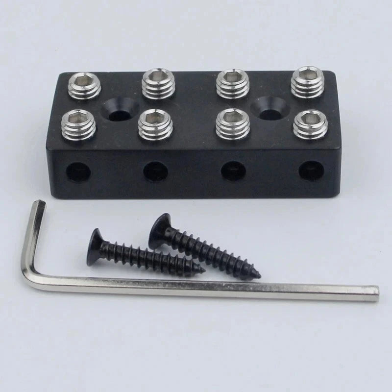 Black 4 String Headless Bass Guitar Bridge Lock String Nut