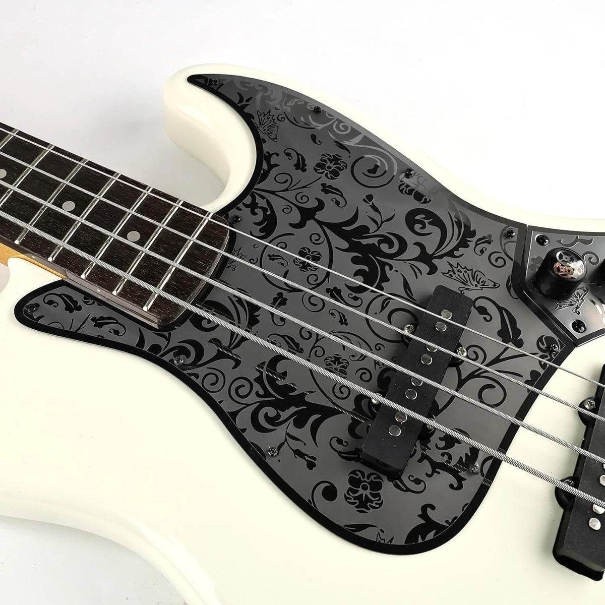 Black Stainless Steel Bass Guitar Pickguard Scratch Plate Fit Jazz Bass