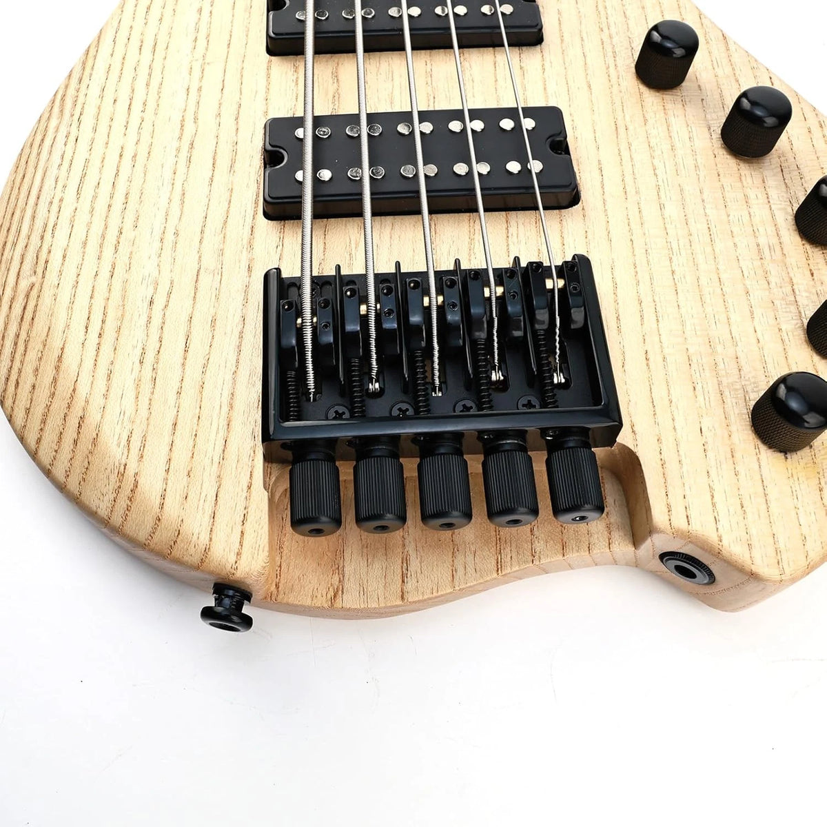 Black 5 String Headless Bass High Mass Fixed Bridge System