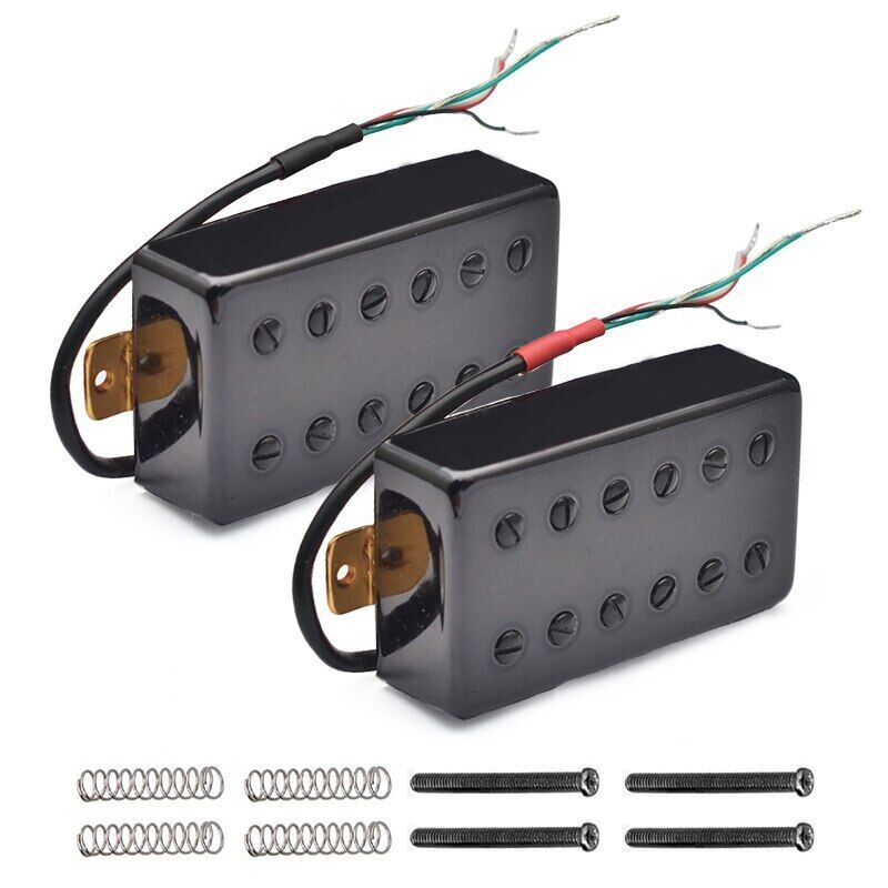 Double Coil 12 Hole Humbucker Pickup for LP Electric Guitar Black