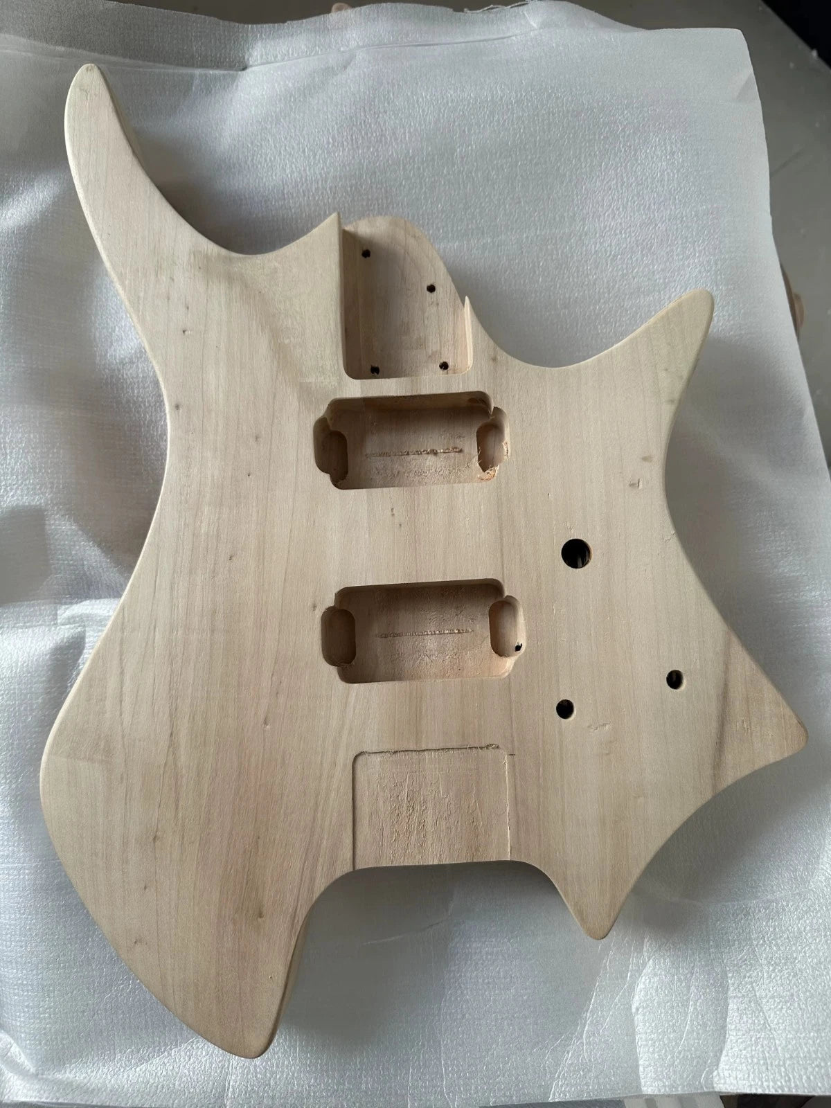 Unfinished Polar Wood Headless Guitar Body DIY Project