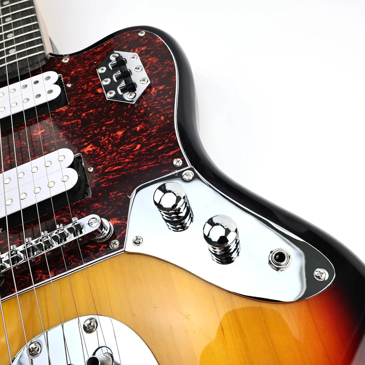 Chrome Metal Guitar Bottom Control Plate with Mounting Screws Fit Jaguar Guitars