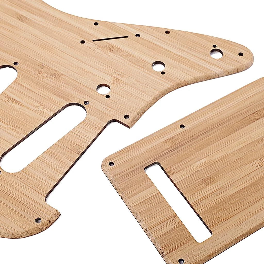 Bamboo Wood Guitar Pickguard with Back Plate Fit Strat ST
