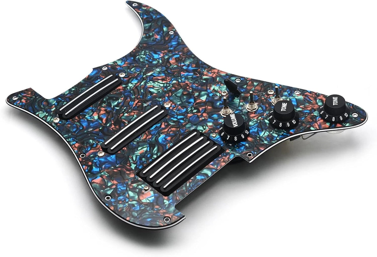 Abalone Pearl SSH Dual Blades Pickups Loaded Prewired Pickguard Fit Strat ST