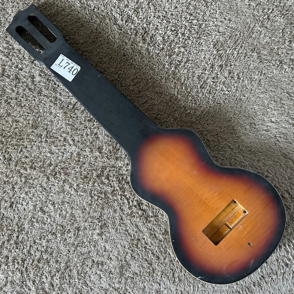 Hawaiian Slide Electric Guitar DIY Project, Tiger Maple Sunset Finish