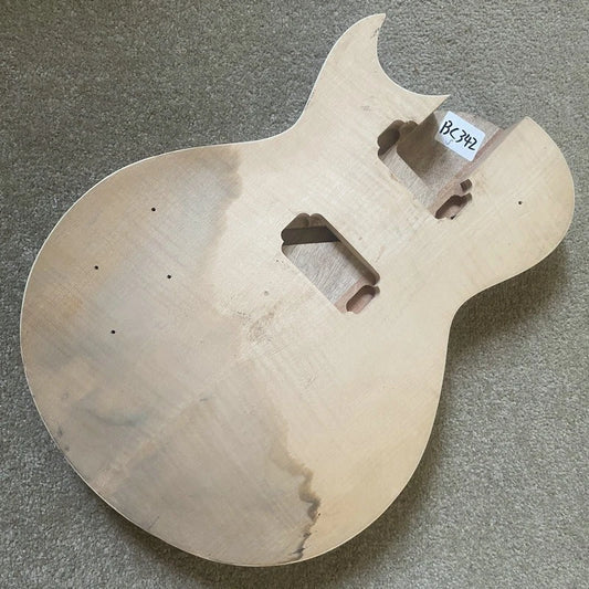 Left Hand Guitar Body, Mahogany, Tiger Maple Veneer