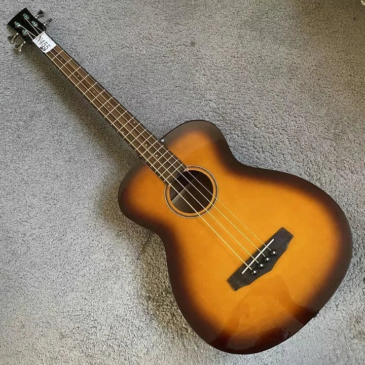 Sunburst 4-String Acoustic Bass Guitar. Mahogany Neck, 20 Frets