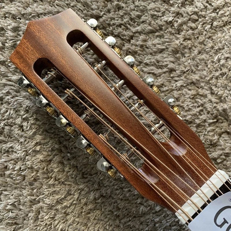 10 String Crossover Acoustic Electric Guitar, Solid Red Pine Top