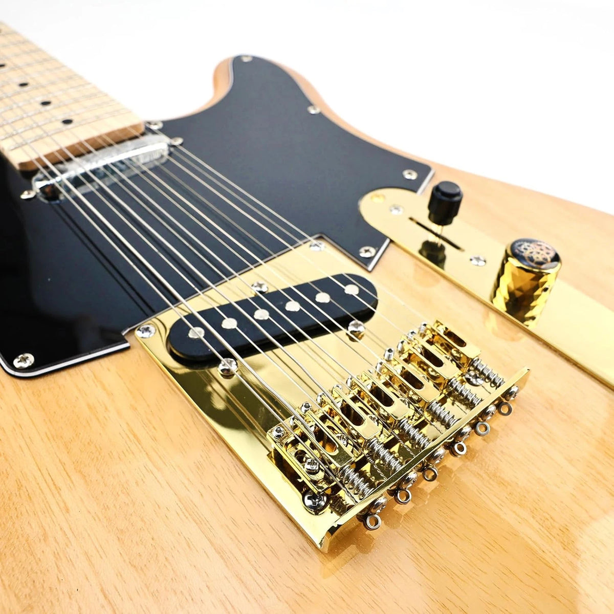 Gold 12 String Guitar Hardtail Fixed Vintage Bridge Fit Tele Telecaster TL