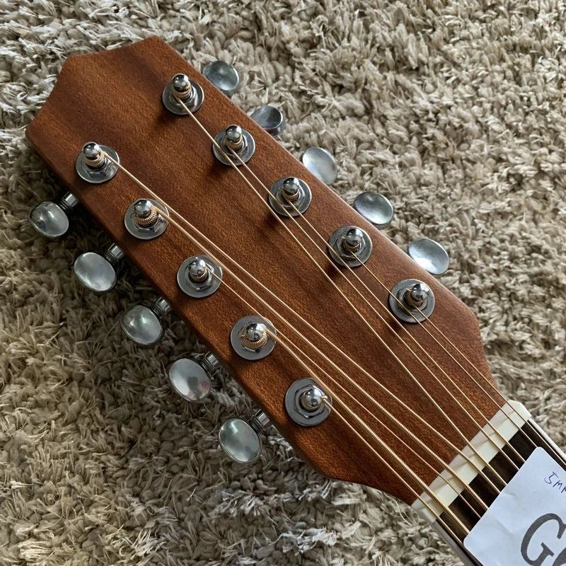 Natural Finish 10 String Acoustic Electric Guitar, Solid Spruce Top, Rosewood