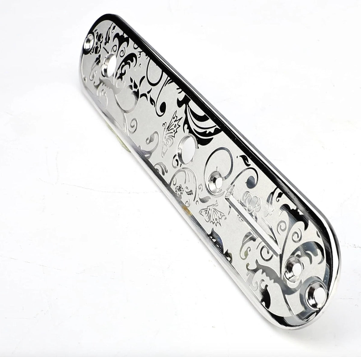 Chrome Engraved Steel Guitar Control Plate Panel Fit Telecaster Tele