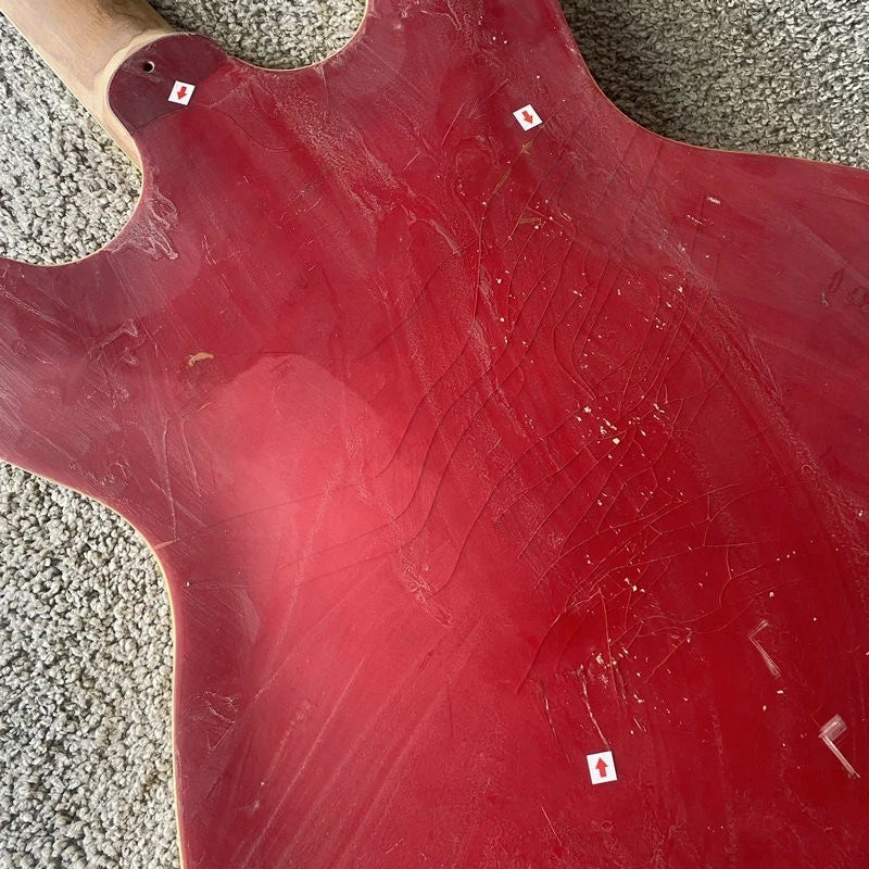Red Semi Hollow Jazz Guitar Body and Neck, Rosewood Fingerboard