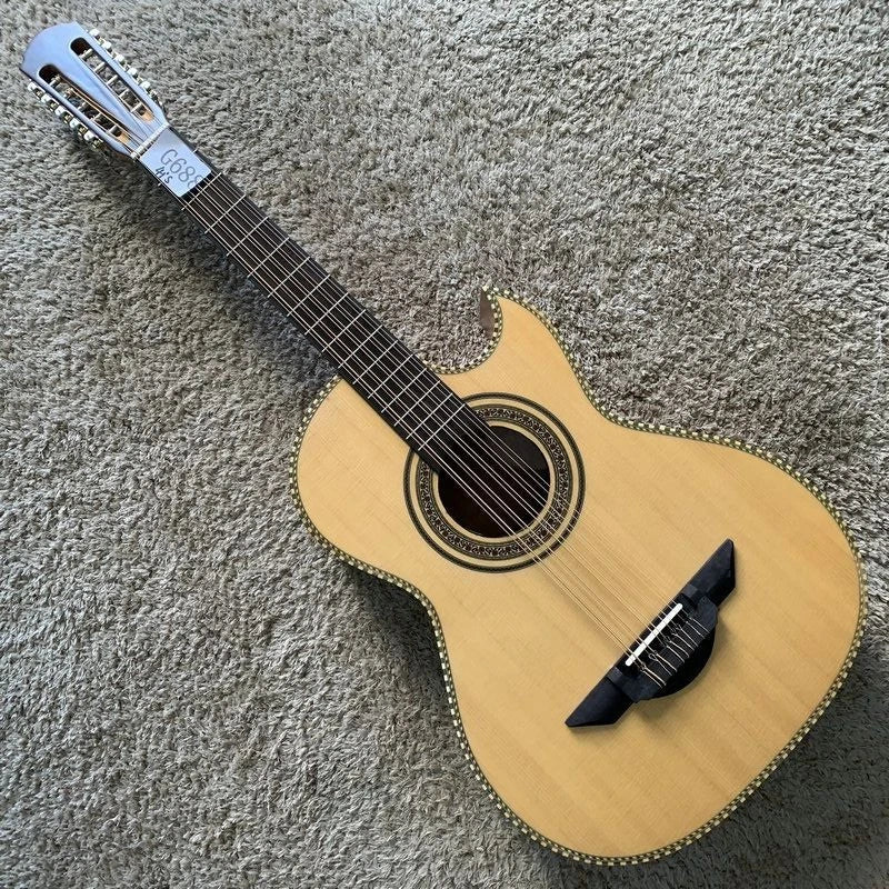 10 String Acoustic Electric Guitar, Solid Spruce Top, Rosewood Fingerboard Neck