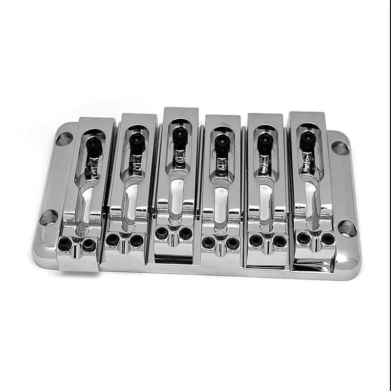 Black, Gold or Chrome 6-String Bass Bridge with Separated Saddles
