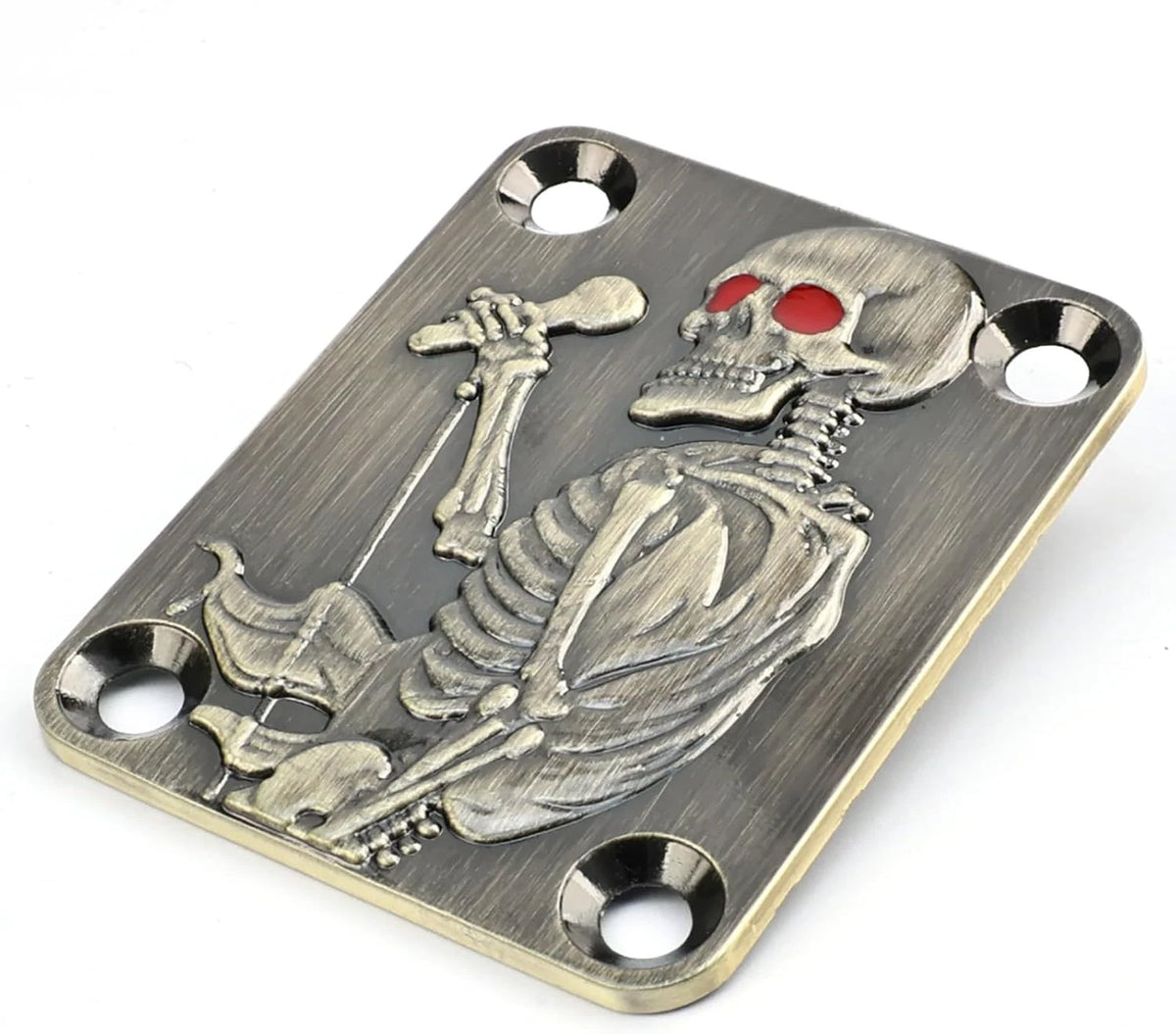 Bronze Skeleton Top Guitar Bass Neck Plate Fit Jackson,Dean,W<wbr/>ashburn,ESP LTD,Eko