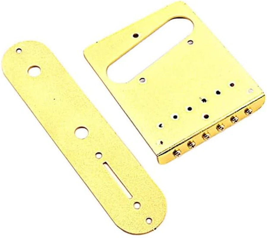 Vintage Engraved Gold Guitar Roller Saddles Bridge w Control Plate Fit Tele TL