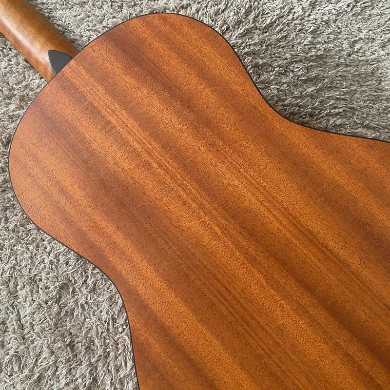 Luna 38 Inch Acoustic Guitar, Engraved Butterflies Pine Top Body, Okoume Neck