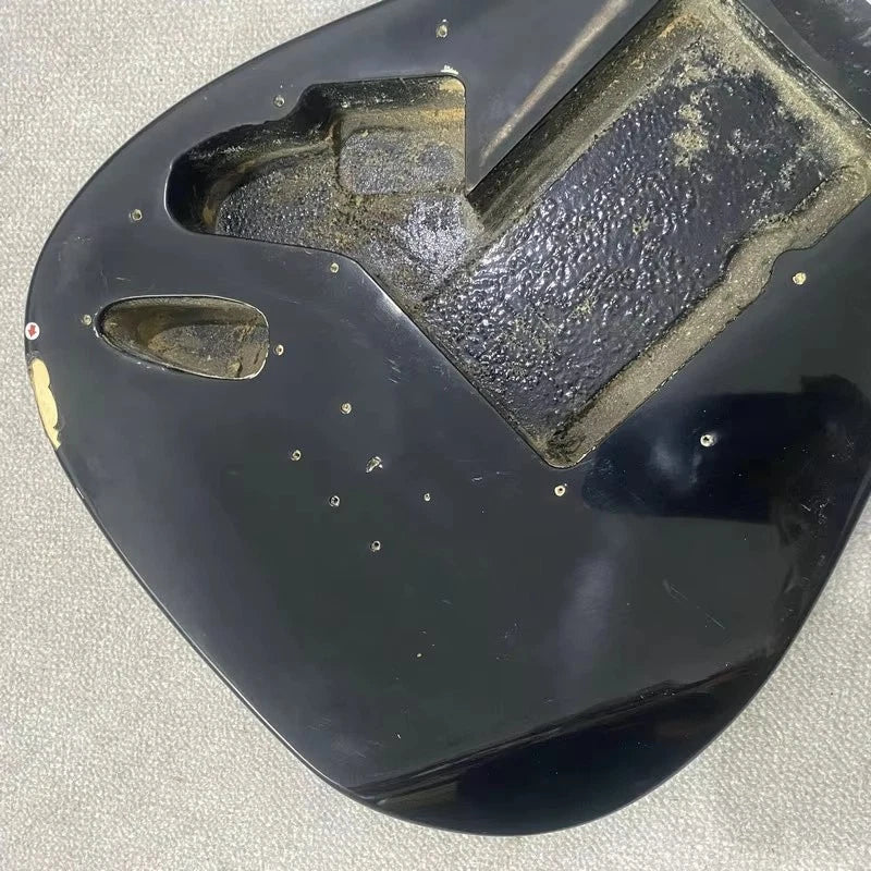 Left Hand Mini Guitar Body, Black, Custom Pickup Route