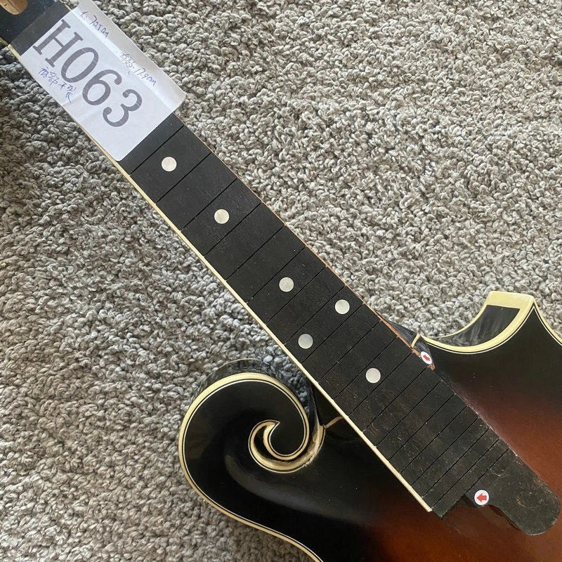 Sunburst Mahogany Wood 8 String Mandolin Body, Ebony Fingerboard Neck