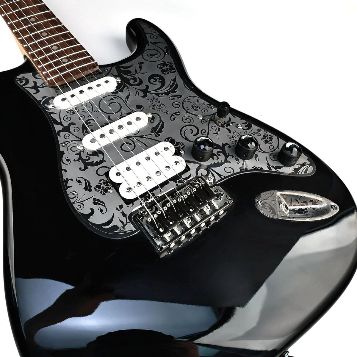 Black Vintage 2 Point Bridge Tremolo, Engraved Top Fit Strat ST