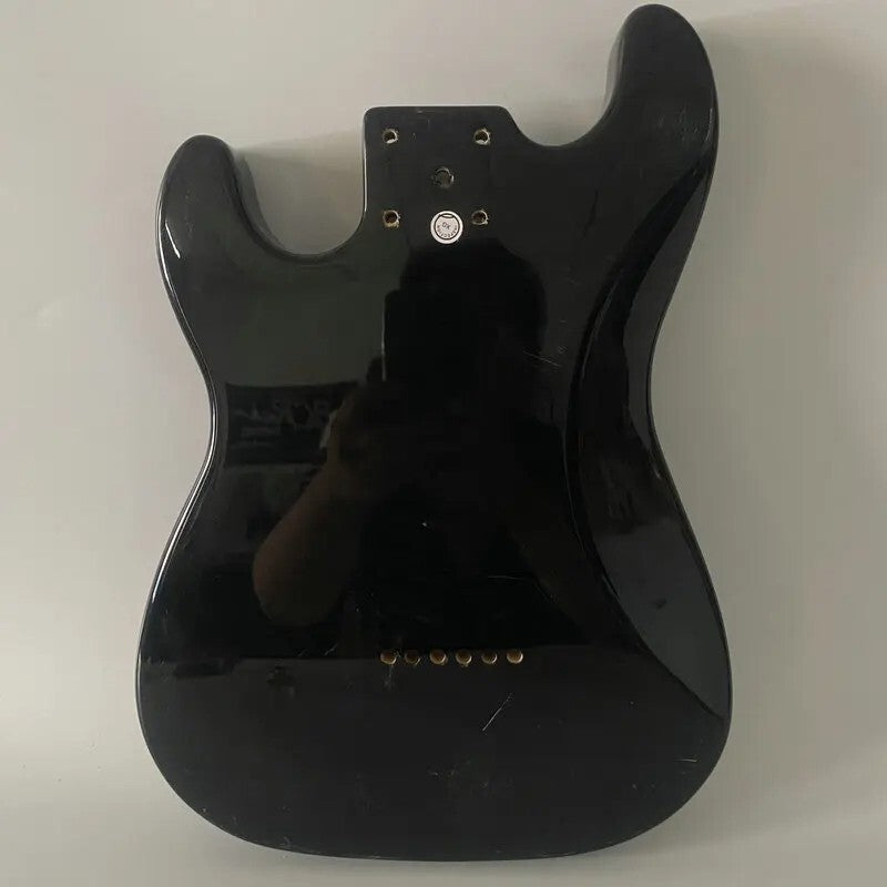 Basswood Black Electric Guitar Body, String Through Bridge Fit Stratocaster ST