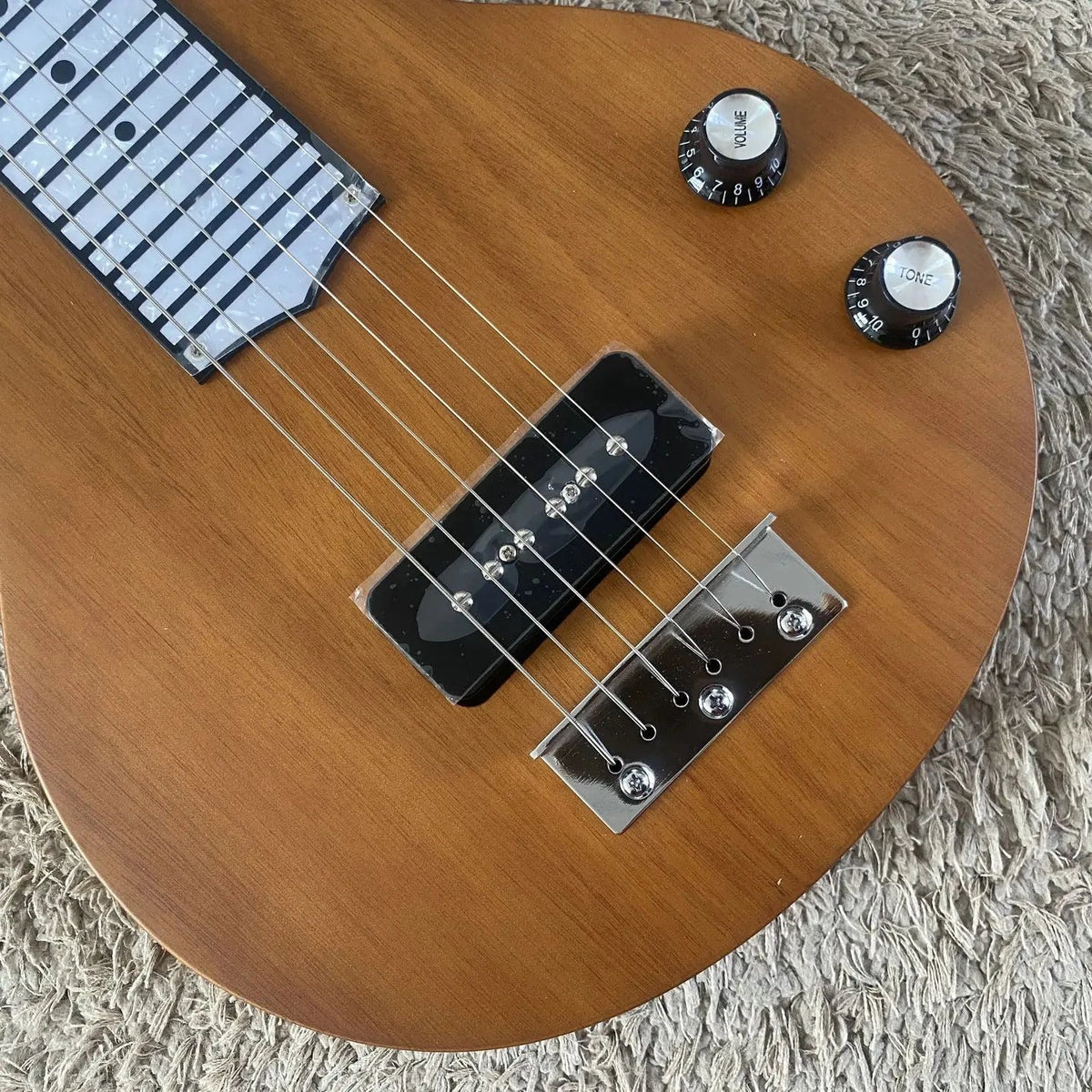 Natural Finish Lap Steel Guitar L596, Okoume Body, P90 Pickup