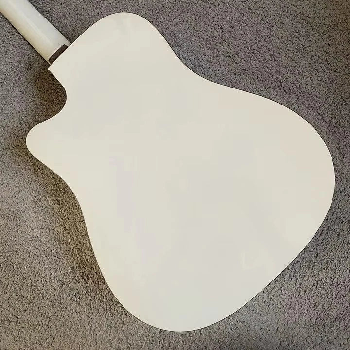 White 12-String Acoustic Guitar with EQ, Mahogany Neck, Rosewood Fingerboard