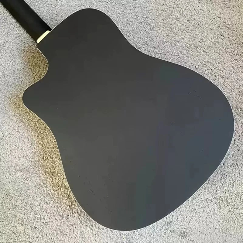 Matte Black 12-String Mahogany Acoustic Guitar, Rosewood Fingerboard Neck