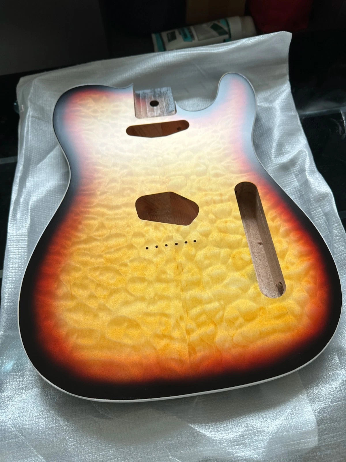 Mahogany Wood Guitar Body with Quilted Maple Top Fit Tele TL