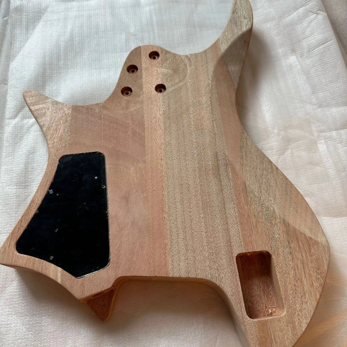 7 String Flame Maple and Mahogany Headless Guitar Body