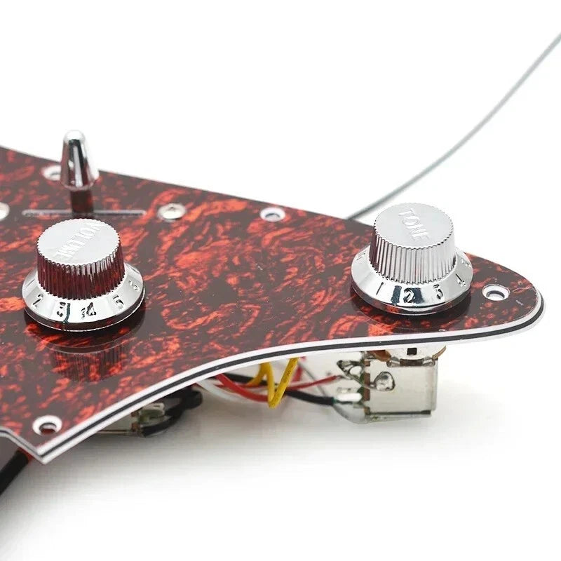 Red Tortoise Shell Guitar HH Loaded Prewired Pickguard For Stratocaster Strat