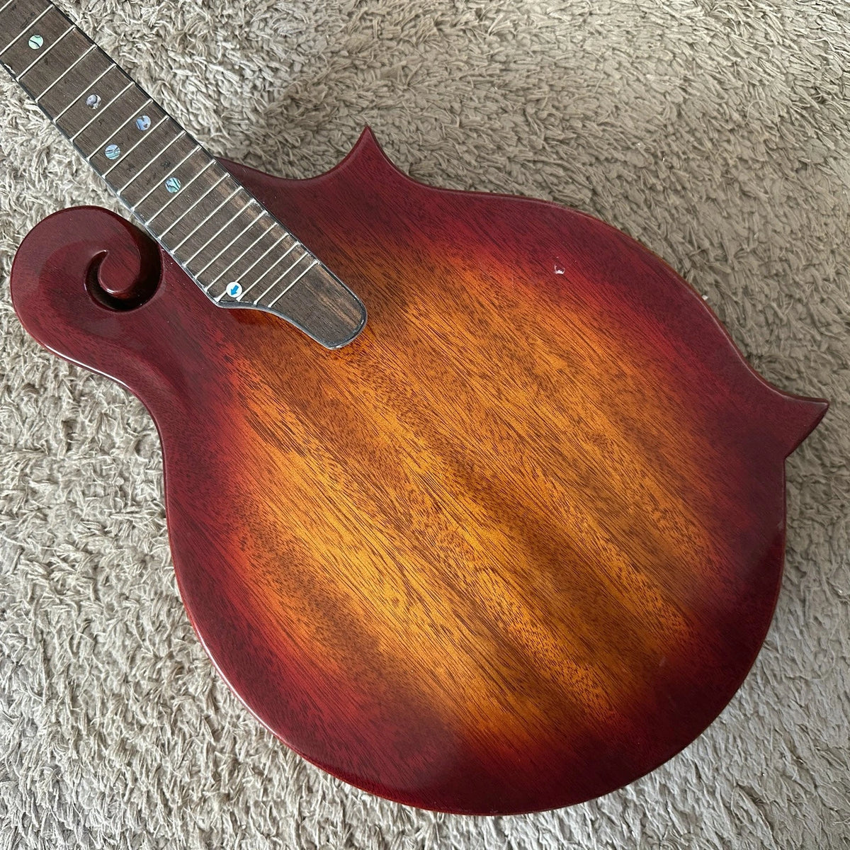 Cherry Burst Washburn 8 String Mandolin, Mahogany Veneer Top Body, 24 Frets