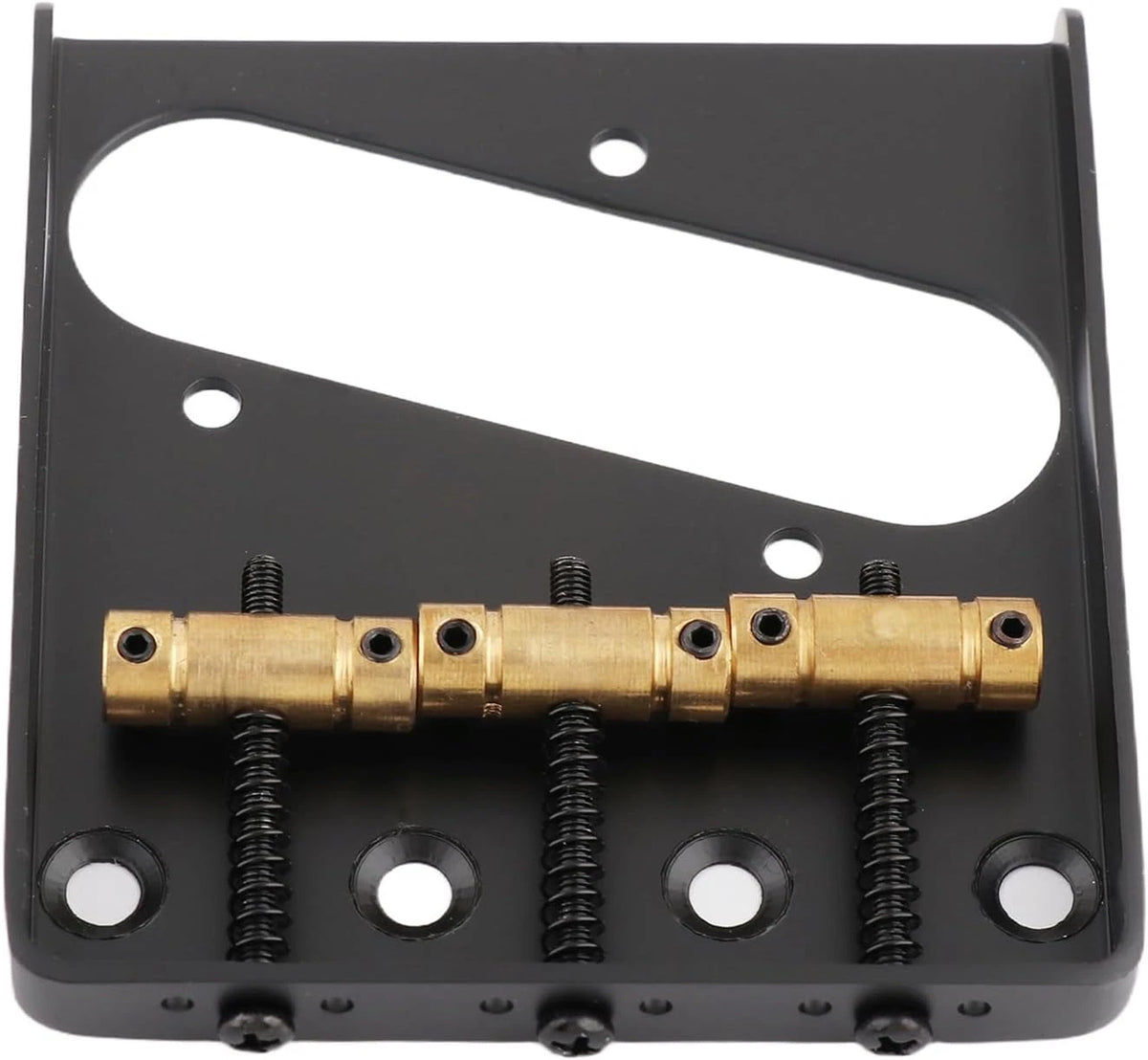 Black Guitar Vintage Ashtray Bridge with Brass Saddles Fit Telecaster Tele