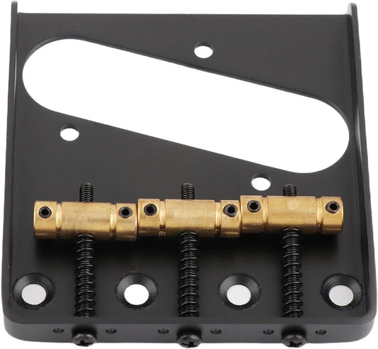 Black Guitar Vintage Ashtray Bridge with Brass Saddles Fit Telecaster Tele