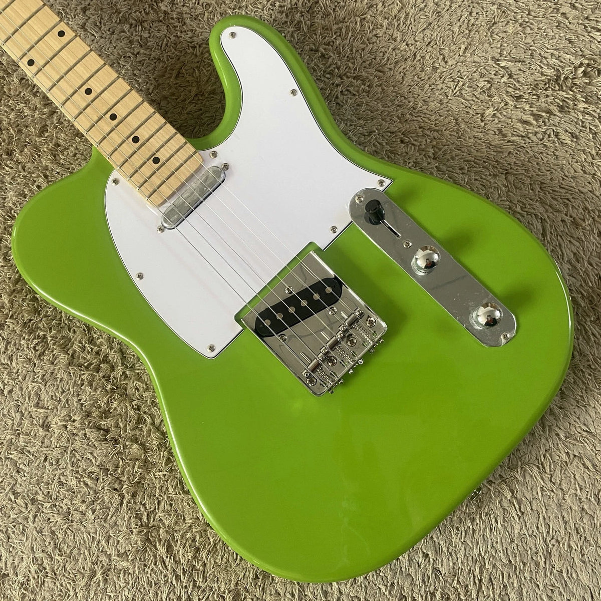 Grass Green Electric Guitar, Basswood Body, Maple Neck