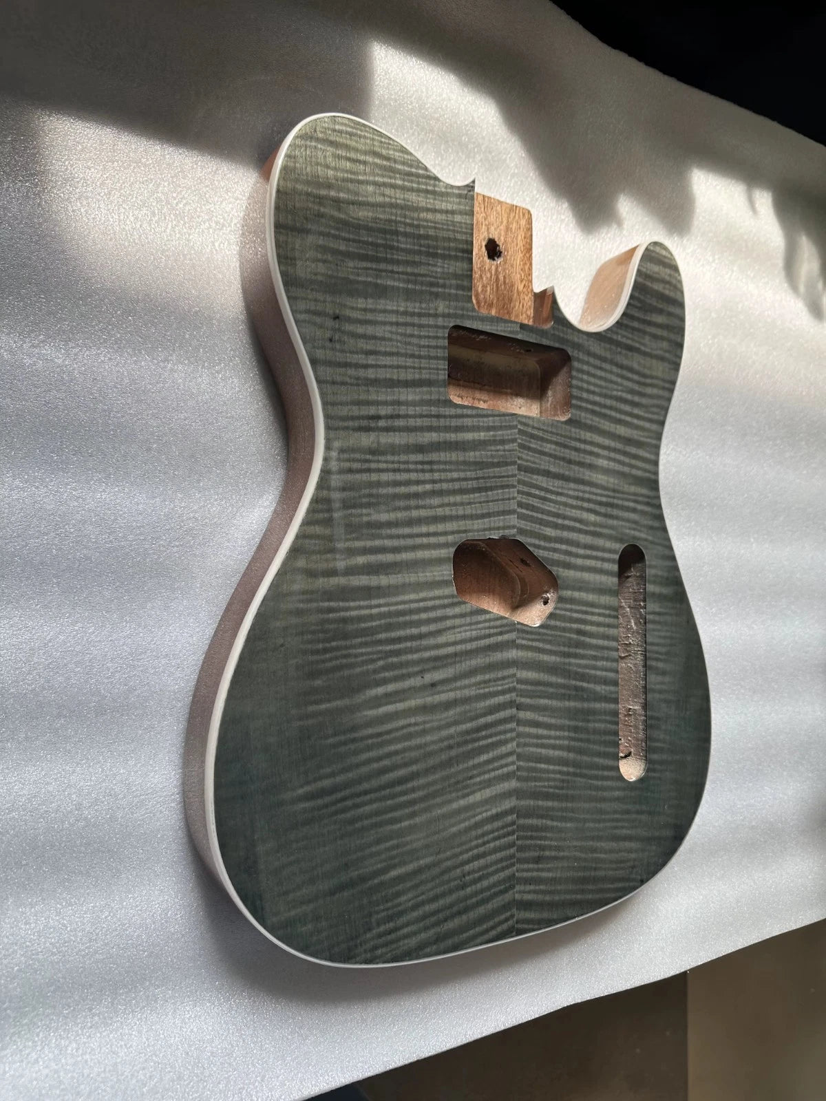 Vintage Mahogany Guitar Body, Flame Maple Veneer Fit TL Tele