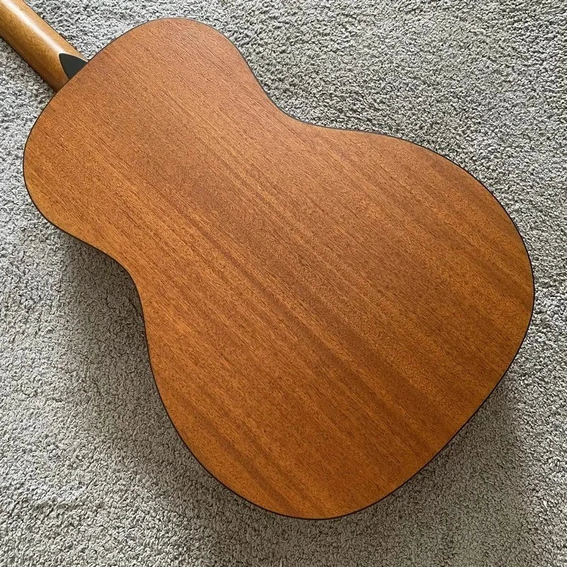 Luna Acoustic Guitar Engraved Spruce Top Body Mahogany Neck Rosewood Fingerboard