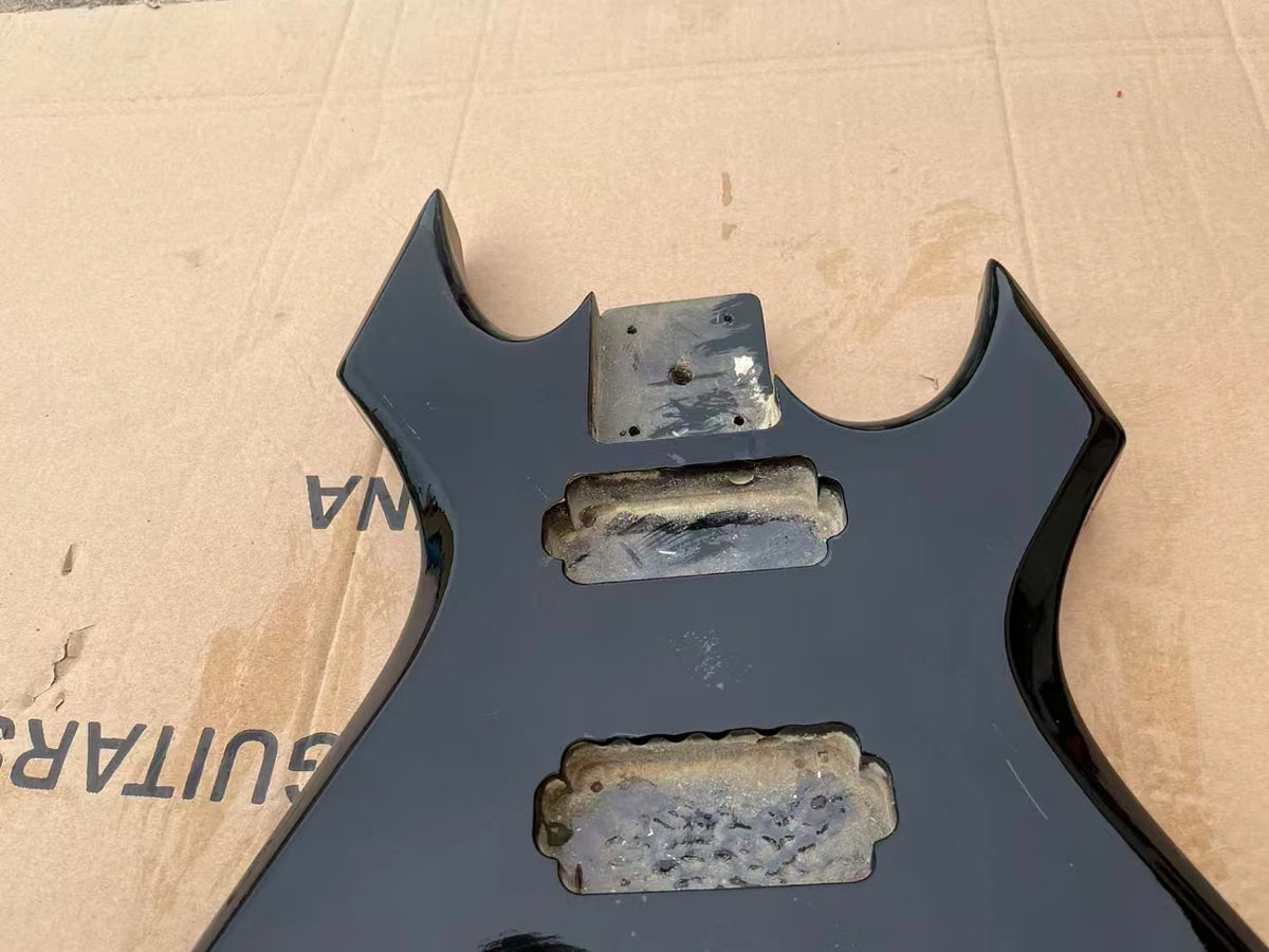 HH Glossy Black 7 String Guitar Body with String Through Bridge Fit Warlock