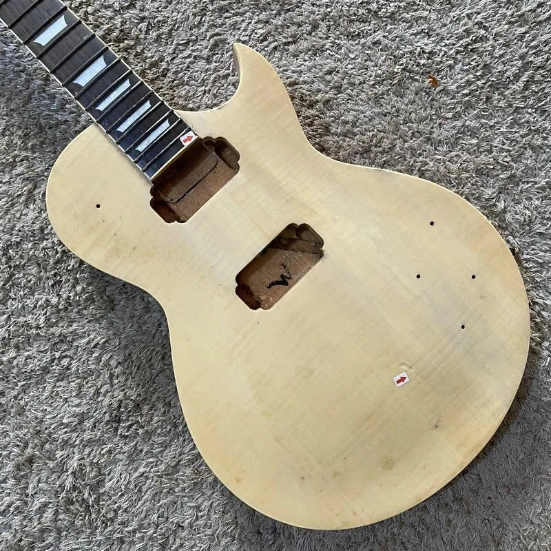 Tiger Maple Guitar Body with Mahogany Neck, Rosewood Fingerboard