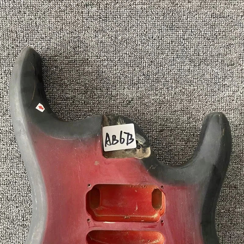 Red HSH Electric Guitar Body, Double Locking Bridge Routing