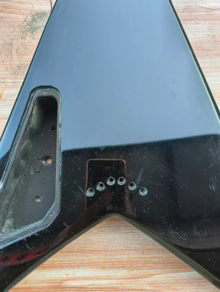 HH Glossy Black Guitar Basswood Body DIY Project Fit Flying V