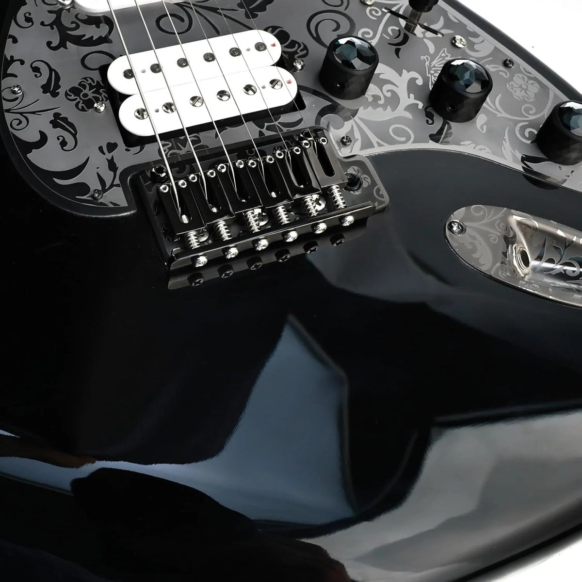 Black Vintage 2 Point Bridge Tremolo, Engraved Top Fit Strat ST