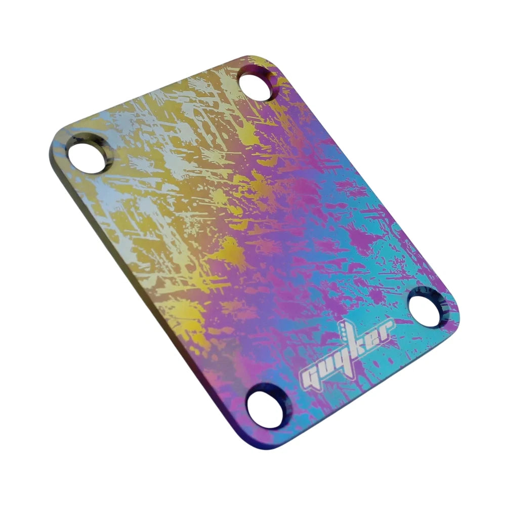 Rainbow Finish Titanium Guitar Bass Neck Plate Fit Fender,Ibanez,<wbr/>Peavey,Dean,LT<wbr/>D