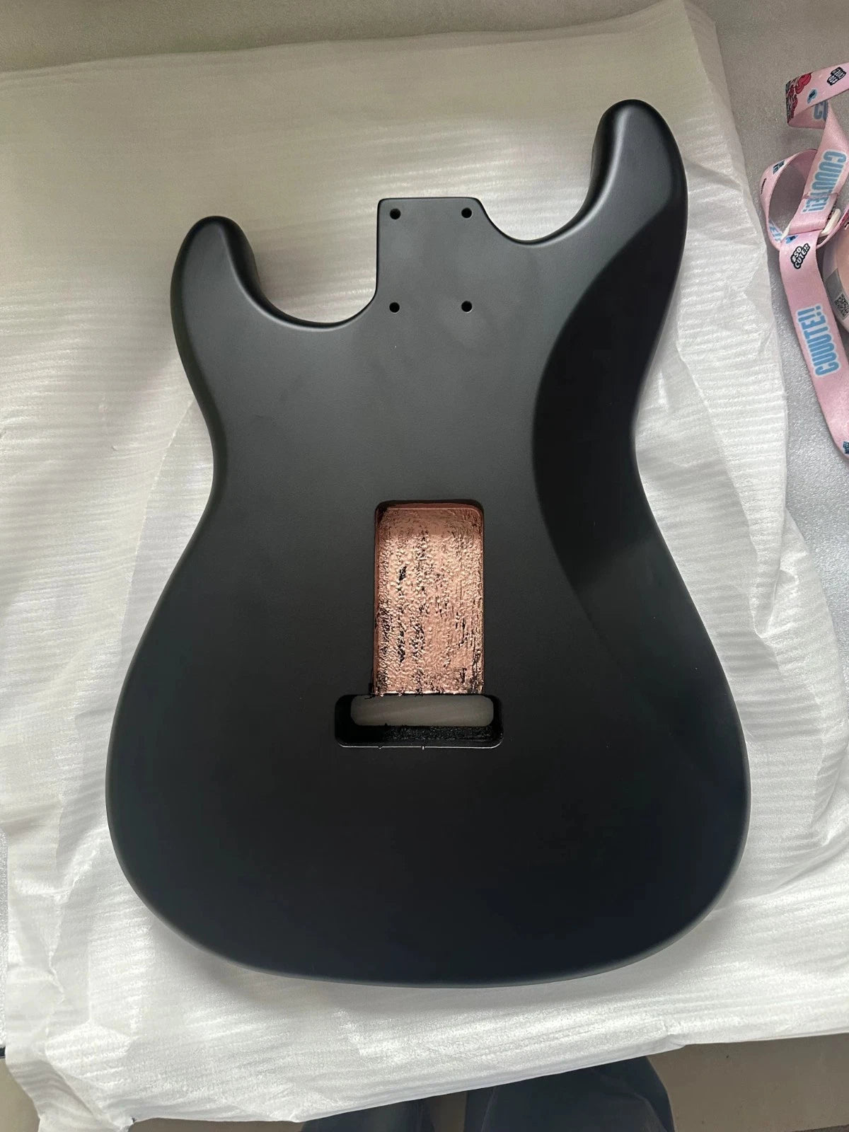 Matte Black Nitrocellulose Alder ST Guitar Body