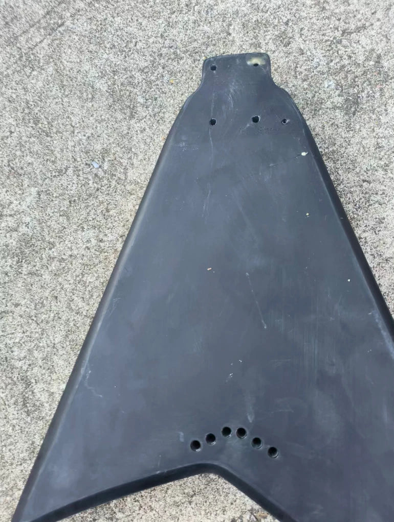Black HH Guitar Solid Body For Flying V Guitars, String Through Bridge