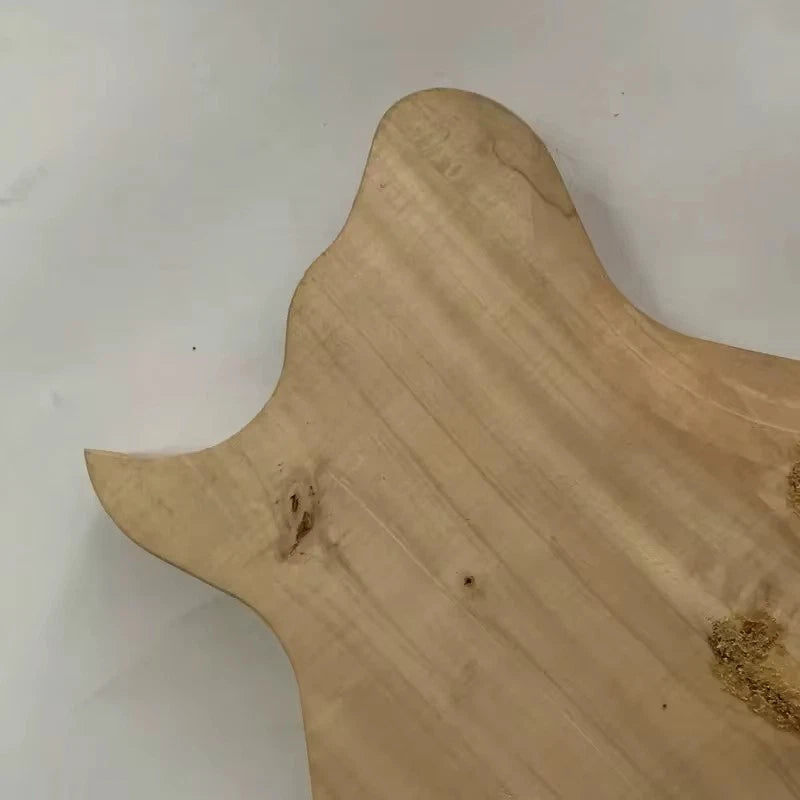 Solid-Wood Mini Single Cut Guitar Body, Unpainted Travel Blank