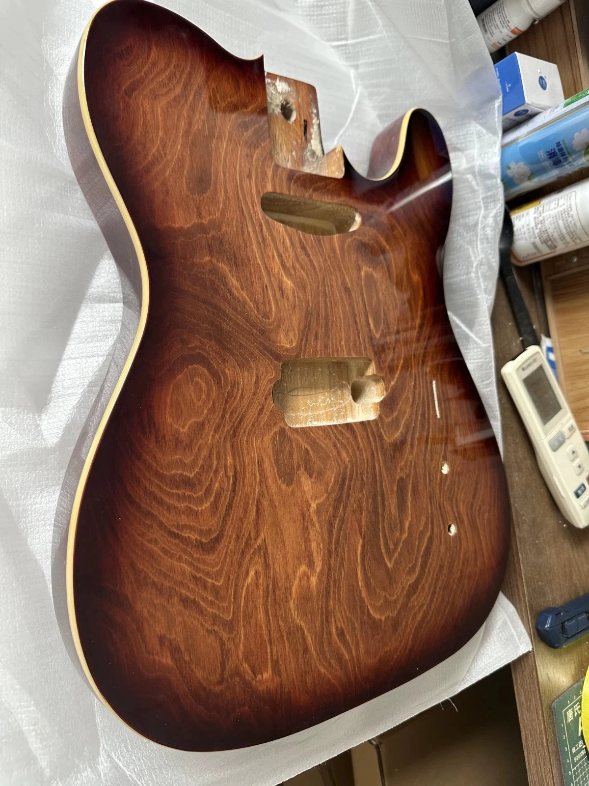 Paulownia Wood Custom Finish Guitar Body in Sunburst Fit Tele TL