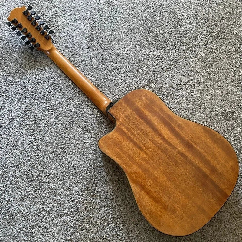 LAG 12-String Acoustic Electric Guitar, Mahogany Neck, Rosewood Fingerboard