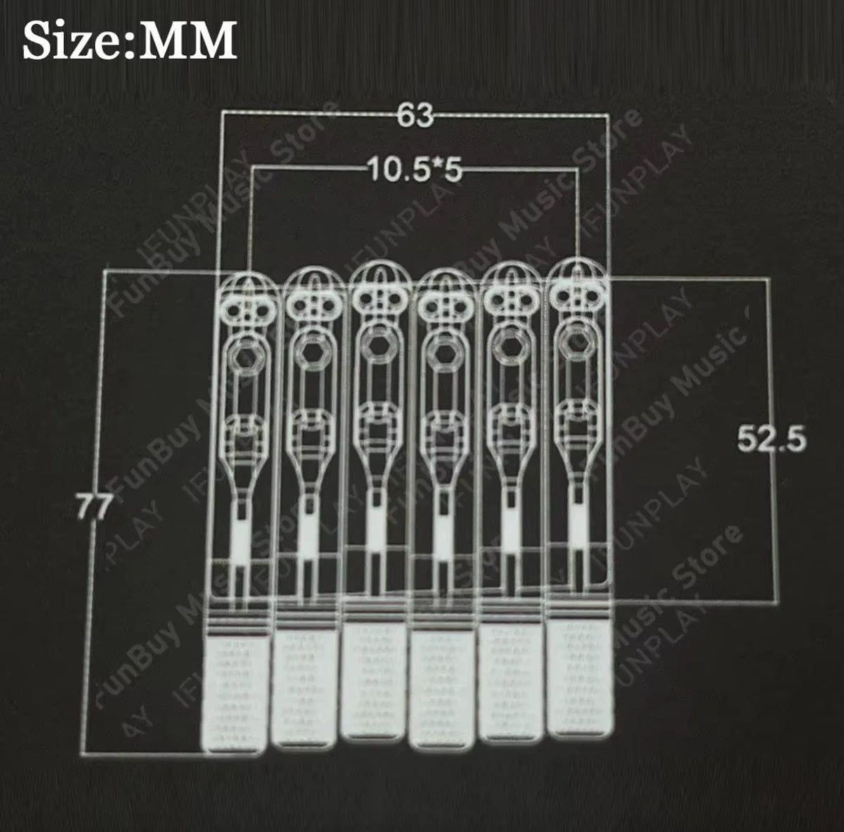 Chrome Headless Guitar Bridge Tremolo System Set
